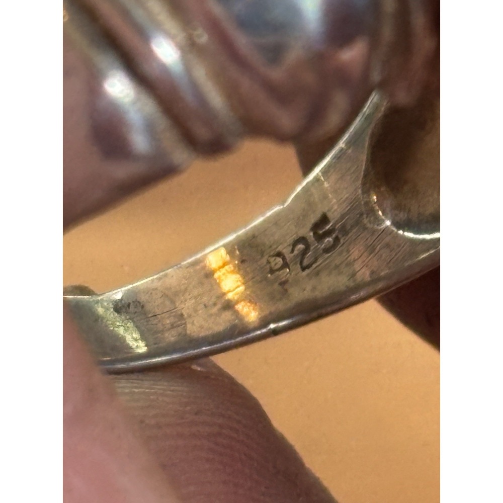Vintage Modernist Ribbed Sterling Silver Dome Ring Size 5.5 - Picture 3 of 7